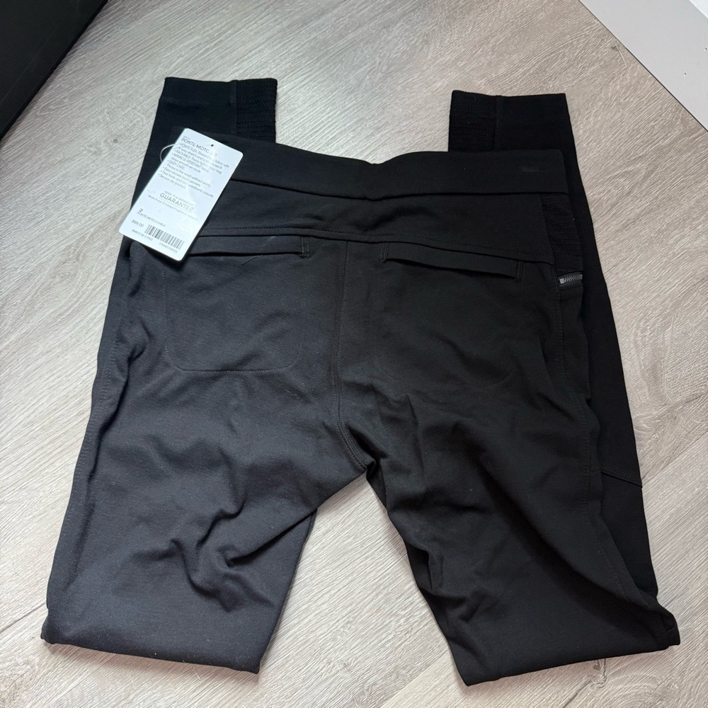 NWT Athleta Ponte Moto 2.0 Travel Pants Leggings Slim Fit Tights Black Pants 2 - Picture 5 of 7